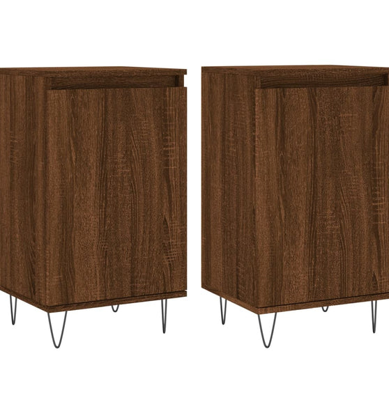 Sideboards 2 Stk. Braun Eichen-Optik 40x35x70 cm Holzwerkstoff