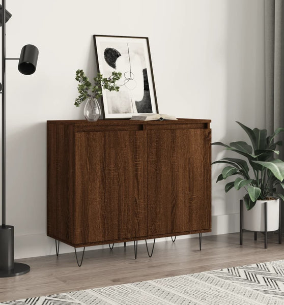 Sideboards 2 Stk. Braun Eichen-Optik 40x35x70 cm Holzwerkstoff
