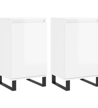 Sideboards 2 Stk. Hochglanz-Weiß 40x35x70 cm Holzwerkstoff