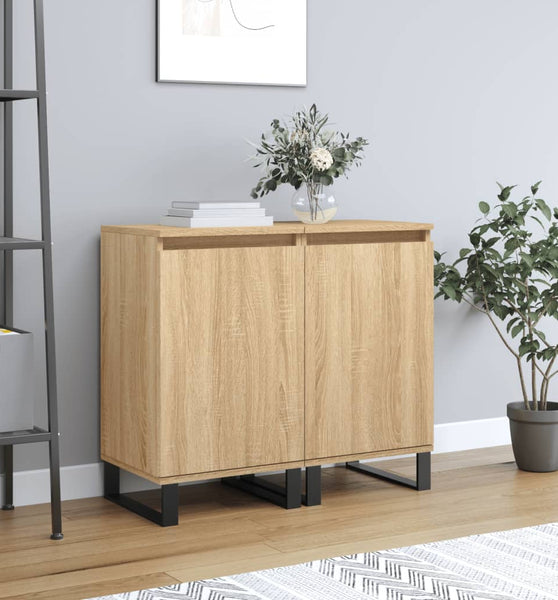 Sideboards 2 Stk. Sonoma-Eiche 40x35x70 cm Holzwerkstoff