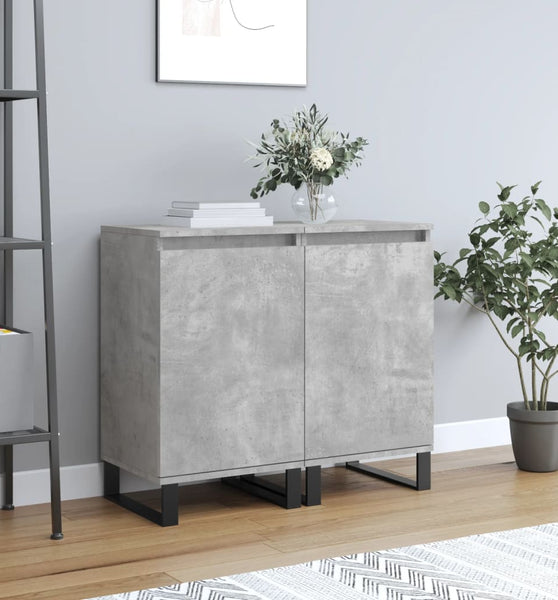 Sideboards 2 Stk. Betongrau 40x35x70 cm Holzwerkstoff