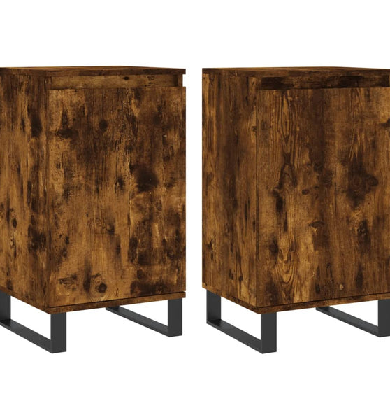Sideboards 2 Stk. Räuchereiche 40x35x70 cm Holzwerkstoff
