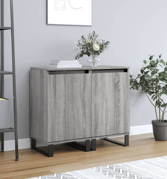 Sideboards 2 Stk. Grau Sonoma 40x35x70 cm Holzwerkstoff