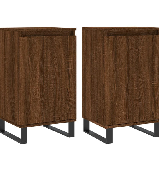 Sideboards 2 Stk. Braun Eichen-Optik 40x35x70 cm Holzwerkstoff