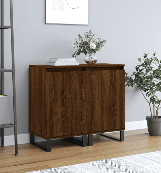 Sideboards 2 Stk. Braun Eichen-Optik 40x35x70 cm Holzwerkstoff