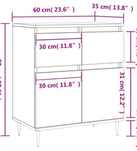 Sideboard Weiß 60x35x70 cm Holzwerkstoff