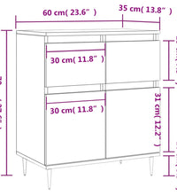 Sideboard Hochglanz-Weiß 60x35x70 cm Holzwerkstoff