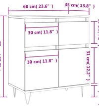 Sideboard Schwarz 60x35x70 cm Holzwerkstoff