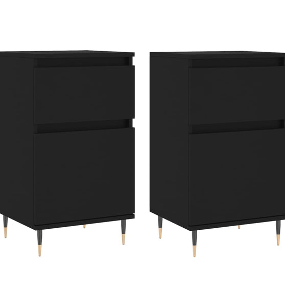 Sideboards 2 Stk. Schwarz 40x35x70 cm Holzwerkstoff