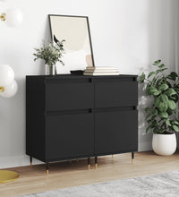 Sideboards 2 Stk. Schwarz 40x35x70 cm Holzwerkstoff