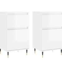 Sideboards 2 Stk. Hochglanz-Weiß 40x35x70 cm Holzwerkstoff