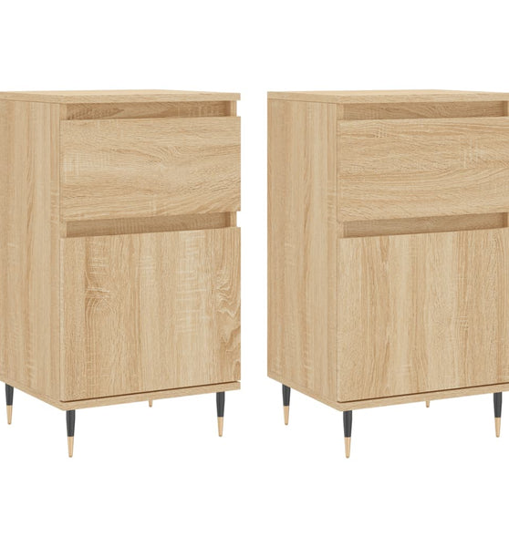 Sideboards 2 Stk. Sonoma-Eiche 40x35x70 cm Holzwerkstoff