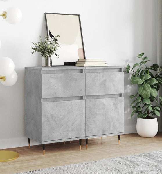 Sideboards 2 Stk. Betongrau 40x35x70 cm Holzwerkstoff