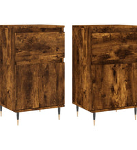 Sideboards 2 Stk. Räuchereiche 40x35x70 cm Holzwerkstoff