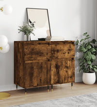 Sideboards 2 Stk. Räuchereiche 40x35x70 cm Holzwerkstoff