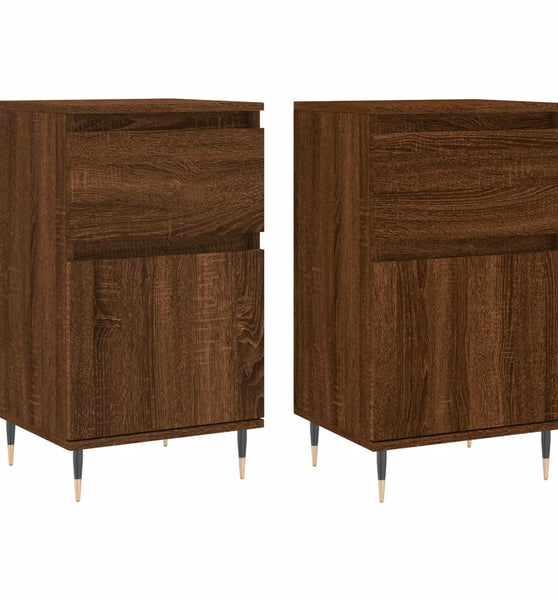 Sideboards 2 Stk. Braun Eichen-Optik 40x35x70 cm Holzwerkstoff