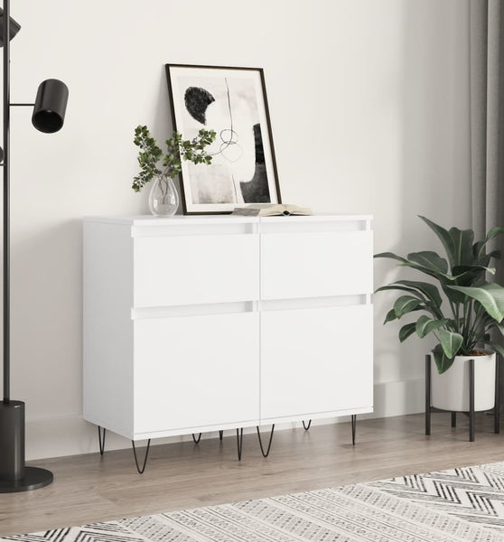 Sideboards 2 Stk. Weiß 40x35x70 cm Holzwerkstoff