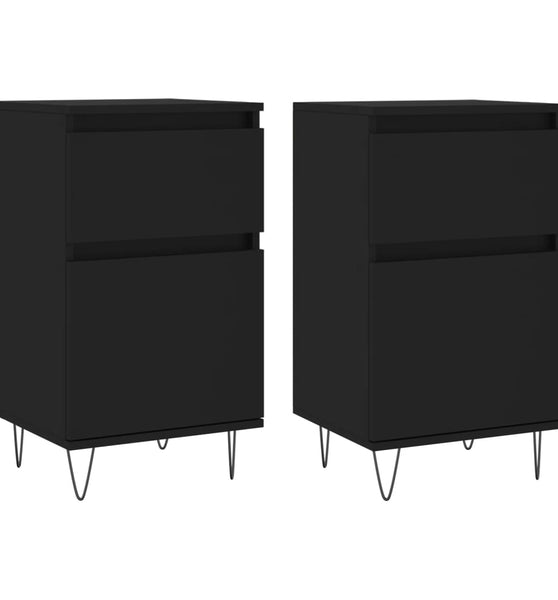 Sideboards 2 Stk. Schwarz 40x35x70 cm Holzwerkstoff