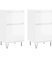 Sideboards 2 Stk. Hochglanz-Weiß 40x35x70 cm Holzwerkstoff