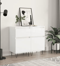 Sideboards 2 Stk. Hochglanz-Weiß 40x35x70 cm Holzwerkstoff
