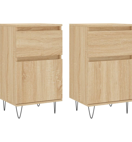 Sideboards 2 Stk. Sonoma-Eiche 40x35x70 cm Holzwerkstoff