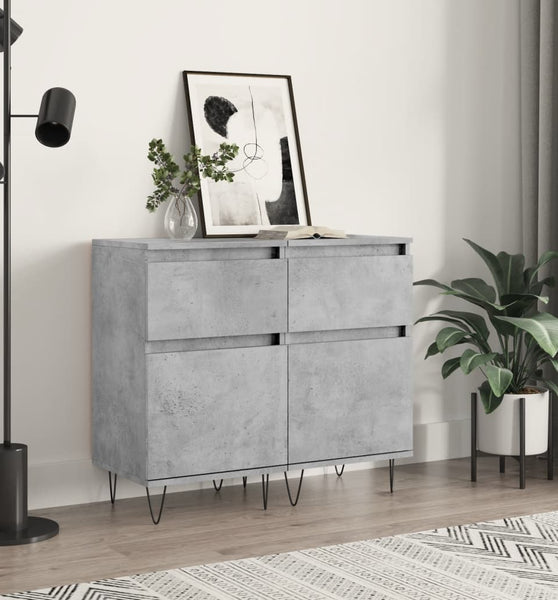 Sideboards 2 Stk. Betongrau 40x35x70 cm Holzwerkstoff