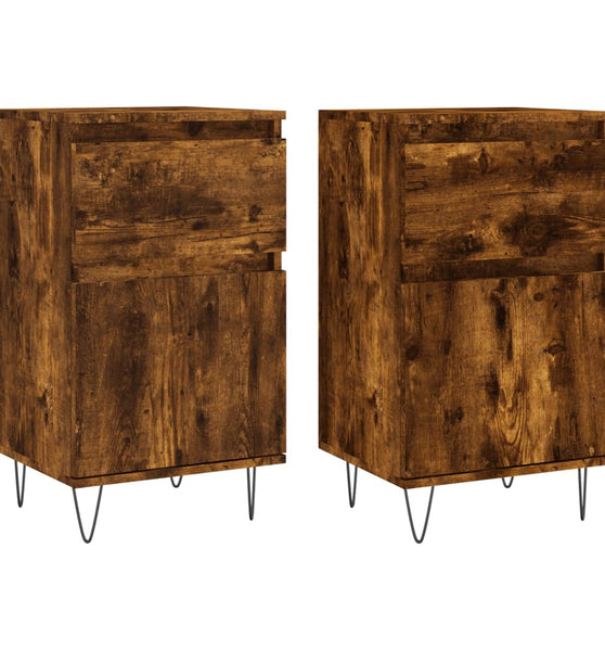 Sideboards 2 Stk. Räuchereiche 40x35x70 cm Holzwerkstoff