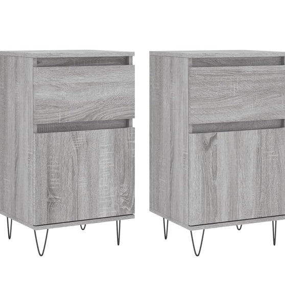 Sideboards 2 Stk. Grau Sonoma 40x35x70 cm Holzwerkstoff