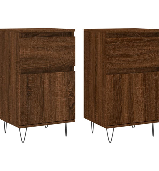 Sideboards 2 Stk. Braun Eichen-Optik 40x35x70 cm Holzwerkstoff