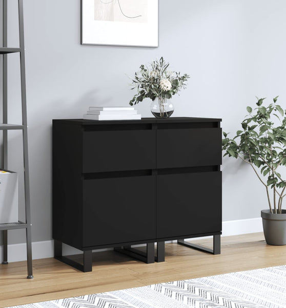 Sideboards 2 Stk. Schwarz 40x35x70 cm Holzwerkstoff