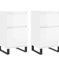 Sideboards 2 Stk. Hochglanz-Weiß 40x35x70 cm Holzwerkstoff