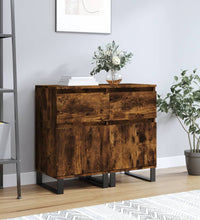 Sideboards 2 Stk. Räuchereiche 40x35x70 cm Holzwerkstoff