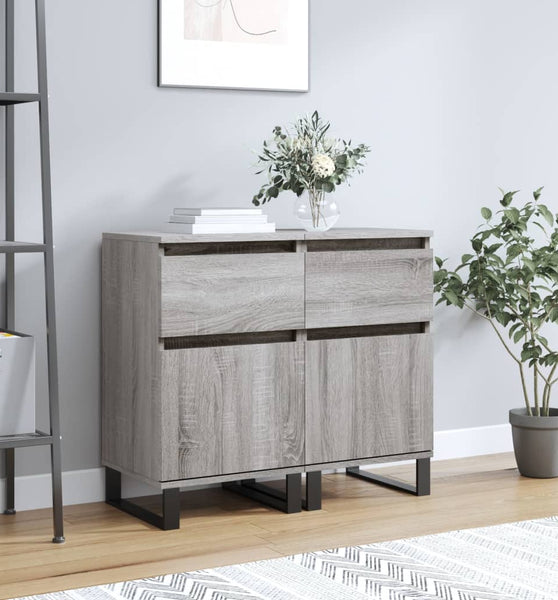 Sideboards 2 Stk. Grau Sonoma 40x35x70 cm Holzwerkstoff