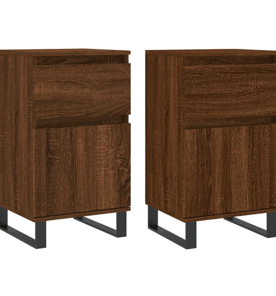Sideboards 2 Stk. Braun Eichen-Optik 40x35x70 cm Holzwerkstoff