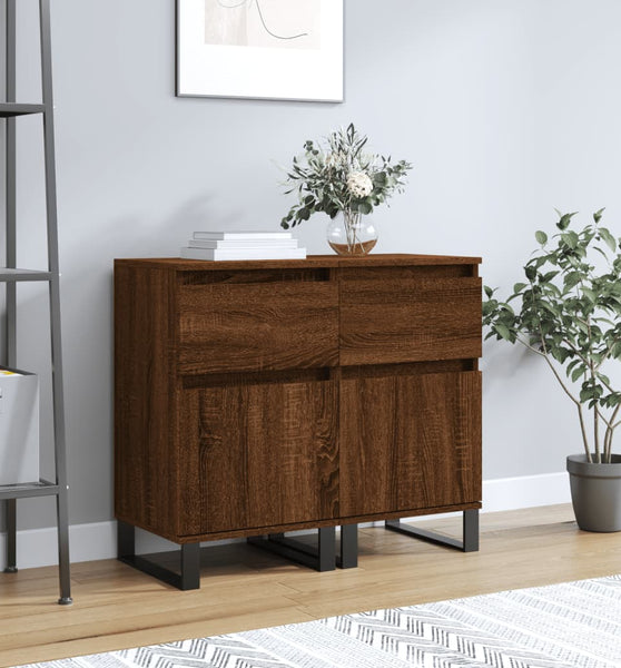 Sideboards 2 Stk. Braun Eichen-Optik 40x35x70 cm Holzwerkstoff