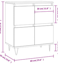Sideboard Hochglanz-Weiß 60x35x70 cm Holzwerkstoff