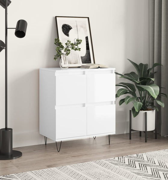 Sideboard Hochglanz-Weiß 60x35x70 cm Holzwerkstoff