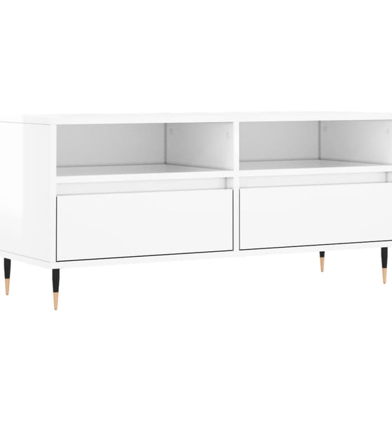 TV-Schrank Hochglanz-Weiß 100x34,5x44,5 cm Holzwerkstoff