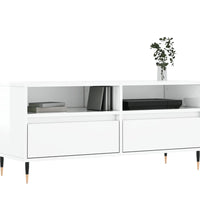 TV-Schrank Hochglanz-Weiß 100x34,5x44,5 cm Holzwerkstoff