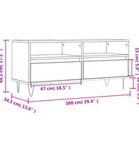 TV-Schrank Weiß 100x34,5x44,5 cm Holzwerkstoff