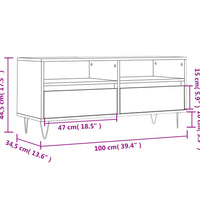 TV-Schrank Hochglanz-Weiß 100x34,5x44,5 cm Holzwerkstoff