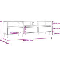 TV-Schrank Hochglanz-Weiß 150x30x44,5 cm Holzwerkstoff