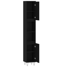 Badschrank Schwarz 30x30x190 cm Holzwerkstoff