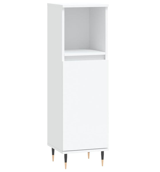 Badschrank Weiß 30x30x100 cm Holzwerkstoff