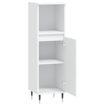 Badschrank Weiß 30x30x100 cm Holzwerkstoff