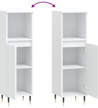 Badschrank Weiß 30x30x100 cm Holzwerkstoff