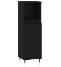 Badschrank Schwarz 30x30x100 cm Holzwerkstoff