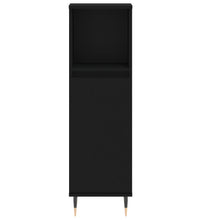 Badschrank Schwarz 30x30x100 cm Holzwerkstoff