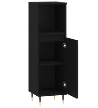 Badschrank Schwarz 30x30x100 cm Holzwerkstoff
