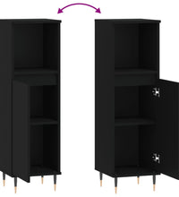 Badschrank Schwarz 30x30x100 cm Holzwerkstoff